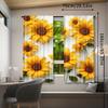 2pcs, Oil Painting Sunflower White Wooden Curtains, Curtains Rod Pocket Window for Bedroom Living Room Kitchen Office Home Decor