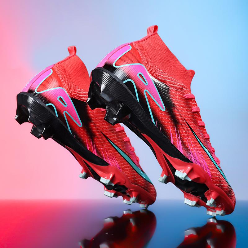 2025 Nové profesionální kopačky s vysokým svrškem pro muže, Tf, Zlomené kolíky, Krátké kolíky, Trénink na umělé trávě, Prodyšné, Anti