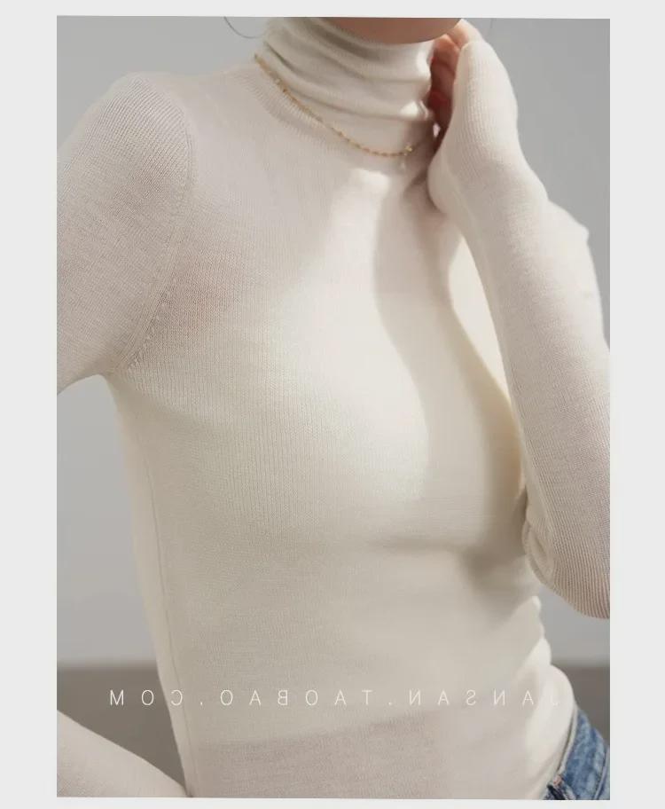 2025 New Slim Fit High Collar Knitted Sweater – Early Spring Lightweight