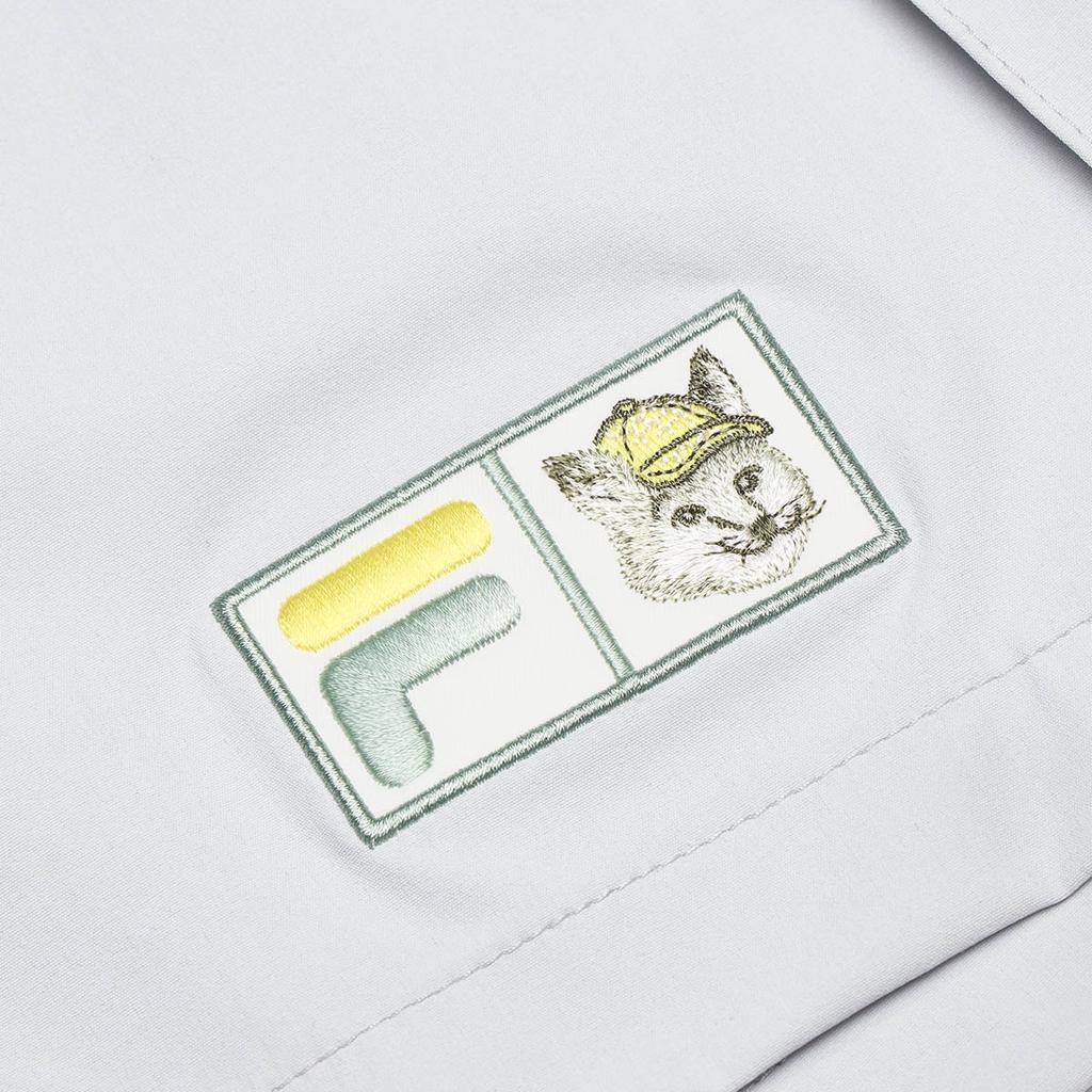 FILA X MAISON KITSUNE Original Fashion Woven Stretch Loose Casual Shorts Women shorts Misty-Gray F11W529801F-GY