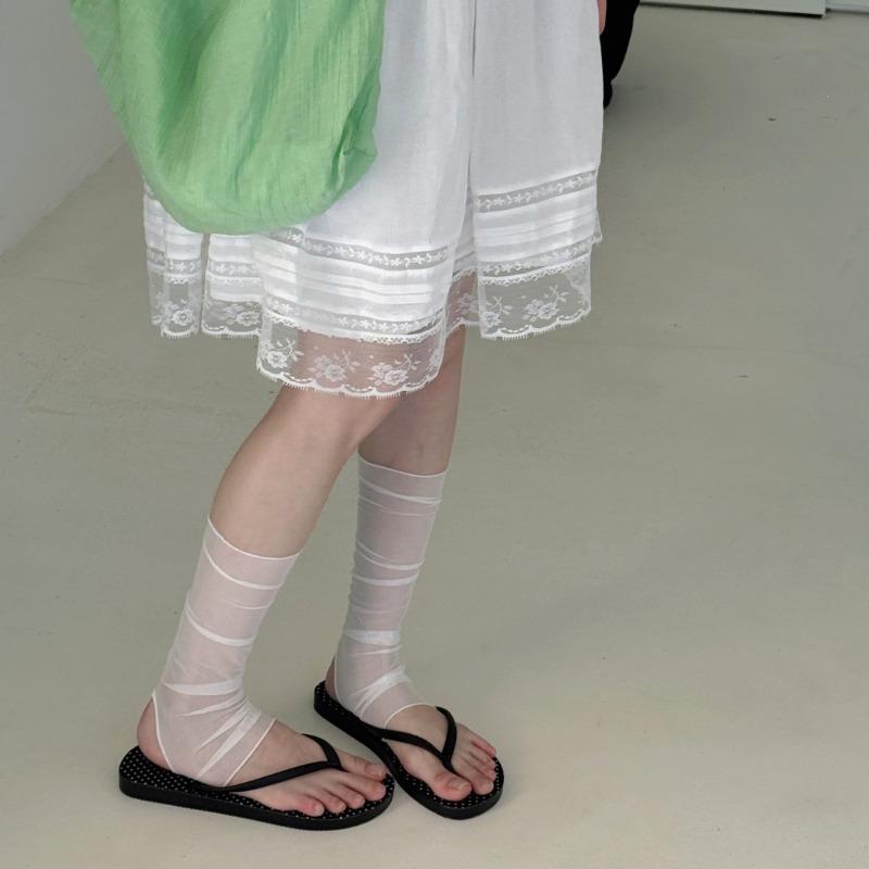Summer Breathable Mesh White Socks for Children, Plain Color, Mid-calf Ankle Socks, Half-length Socks