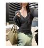 Women's European V-Neck Slim-Fit Knit Sweater - Spring/Autumn 2026 Collection