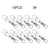 Stainless Steel Fishing Swivel Snap Connectors 3 Sizes 10 Pieces for Angling