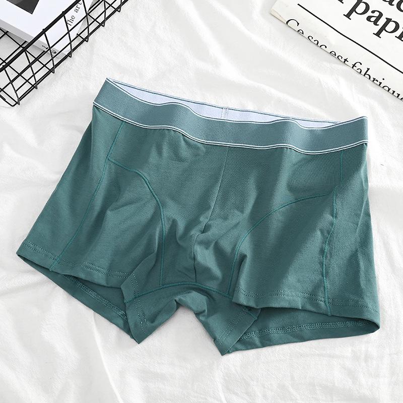 Men s Pure Cotton Mid-Waist Breathable Loose Plus Size Seamless Boxer Briefs XXL
