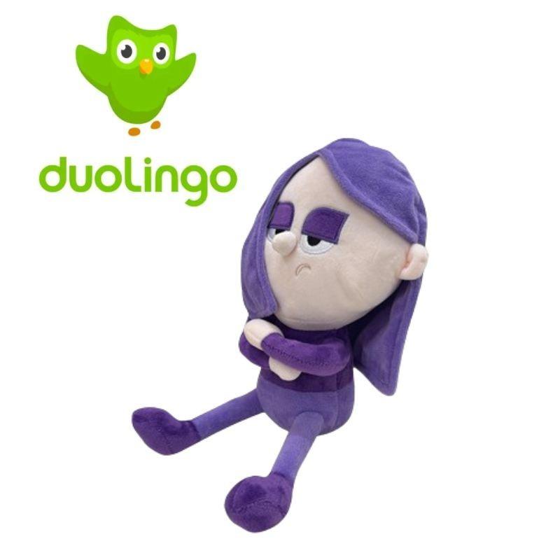 Adorable Plush Duolingo Owl With Purple Hair Perfect Study Buddy Gift
