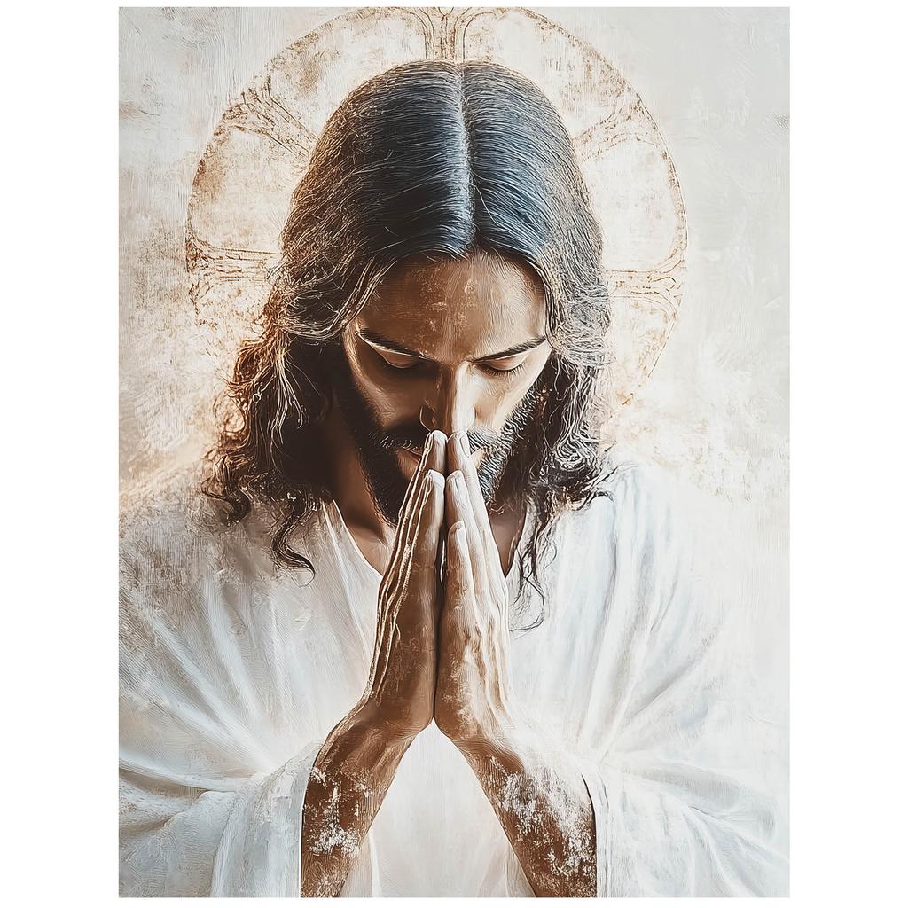 Jezus W Modlitwie - Plakat Religijny Jezus W Modlitwie - Plakat Religijny, 40X50 Cm, Bez Ramy, Papier Matowy 230 Gsm