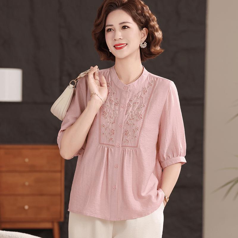 Yuzhaolin Women s Summer Embroidered Blouse 3XL