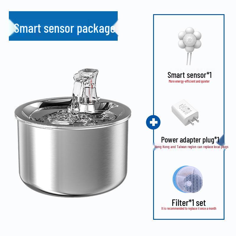 Stainless Steel Automatic Cat & Dog Water Fountain with Smart Circulation and Filtration