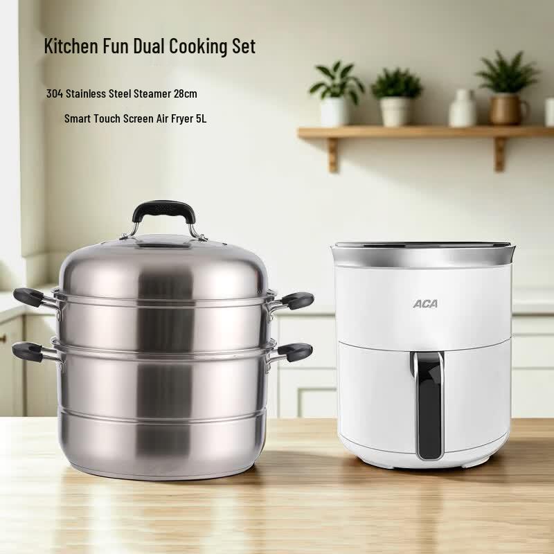 Stainless Steel Steamer  Smart Air Fryer Set