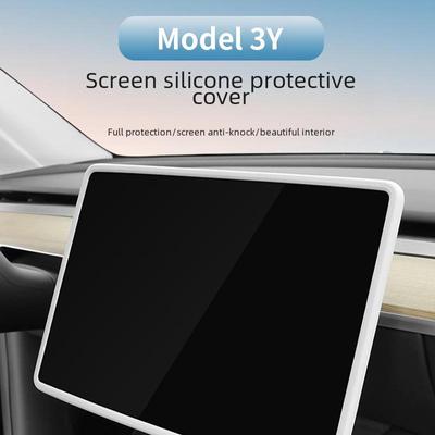 Protection d'écran en silicone et bande intérieure anti-collision pour Tesla Model Y/3