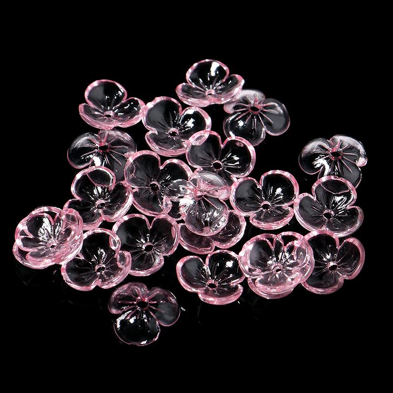 10Pcs/Lot Resin Beads 9×9.5mm Transparent Colorful Petals Hole Size 1mm Loose Beads Diy Charm Jewelry Bracelet Accessories