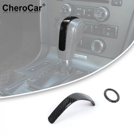 

Center Console Gear Shift Knob Trim Cover for Ford Mustang 2010-14 Carbon Fiber