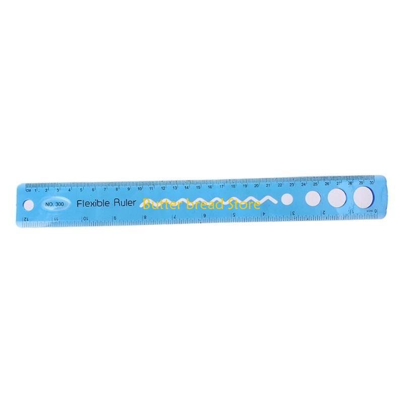 

W89C 30cm Soft Flexible Ruler Multicolor Measure Straight Rulers Office School Suppli синий
