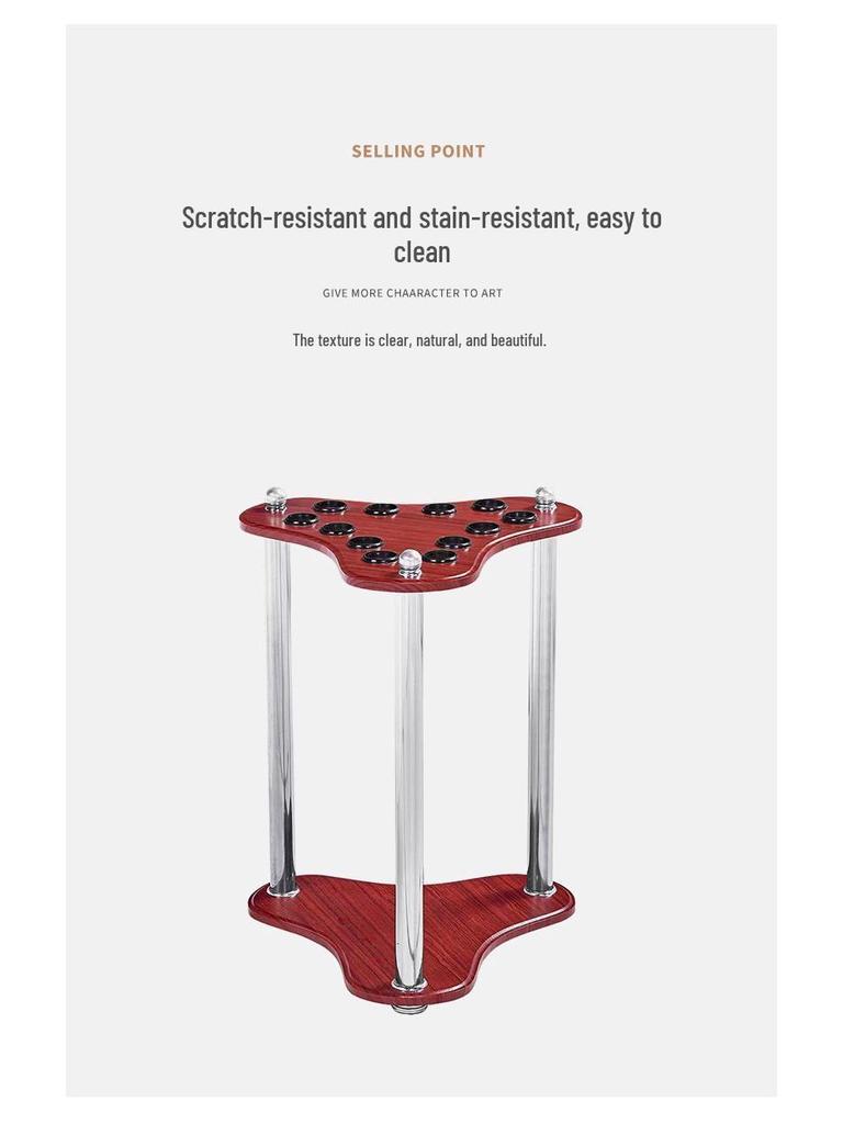 Floor-standing Multi-Purpose Rack for Pool Cues, Table Tennis Paddles, and Fishing Rods