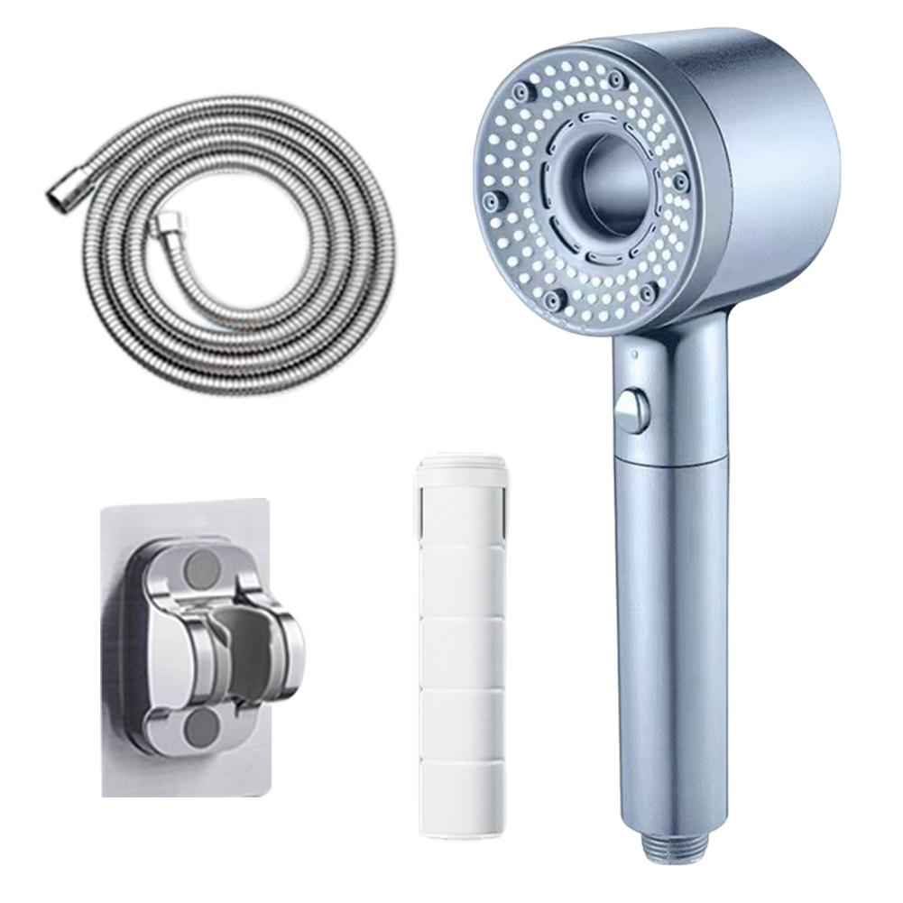 

Rainfall Shower Head with Hose & Filter Water Saving Shower Mixer Detachable Universal Shower Nozzle Set Bathroom Accessories светло-синий