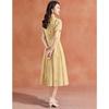 Melanie French Floral Pleated Square Neck Summer Maxi Dress