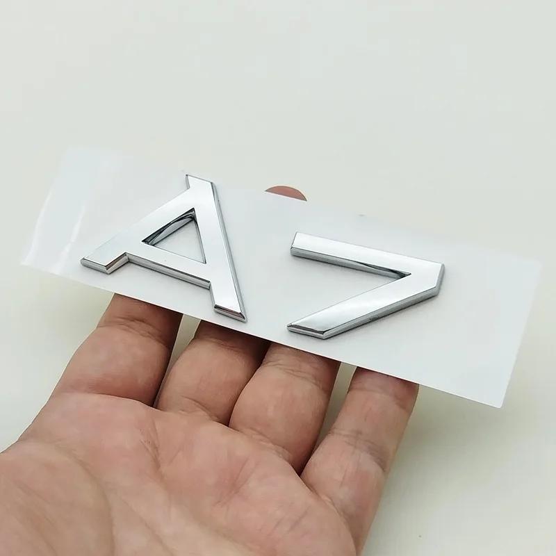 3D ABS Chrome Black Logo A1 A2 A3 A4 A5 A6 A7 A8 Emblem Car Rear Trunk Badge Sticker Decals for Audi Auto Decorative Accessories