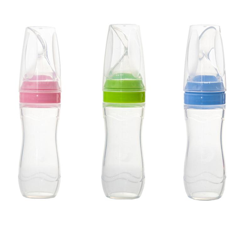 Soft Silicone Squeeze Spoon Baby Food Feeder For Infant Food Dispensing Feeding Fruit Pacifier