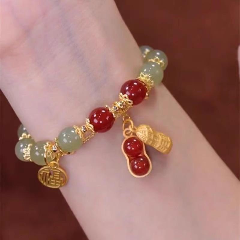 Retro Fortune Jade Bracelet: Ancient Style Lucky Charm for Prosperity and Elegance