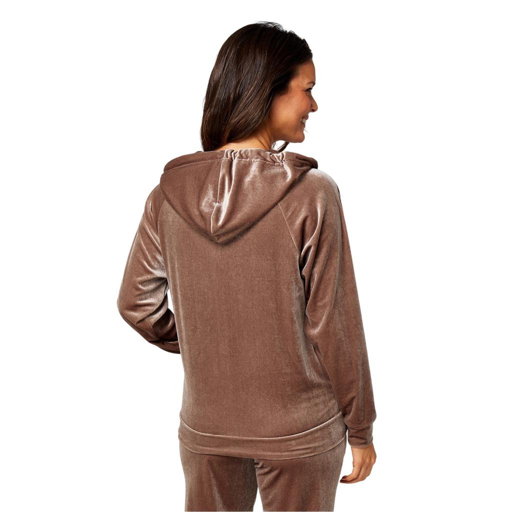 Sudadera con capucha Biba para mujer/dama de terciopelo con cremallera completa