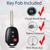 Key Fob Keyless Entry Fits for Toyota Tacoma RAV4 Prius C 4Runner 2013 2014 2015 2016 2017 2018  Remote Control Head Key Replacement HYQ12BDM