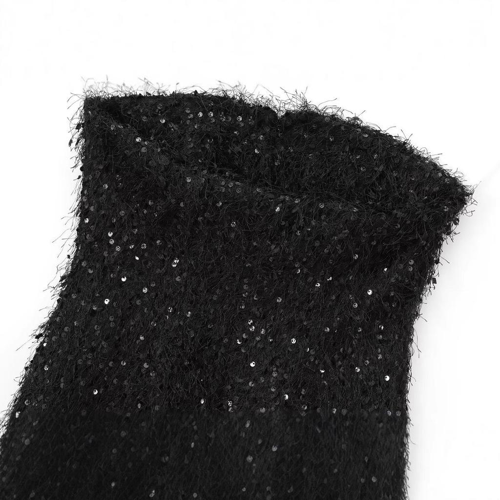 2024 Autumn Women's Fashion: European & American Style Sequin Tassel Sleeveless Top