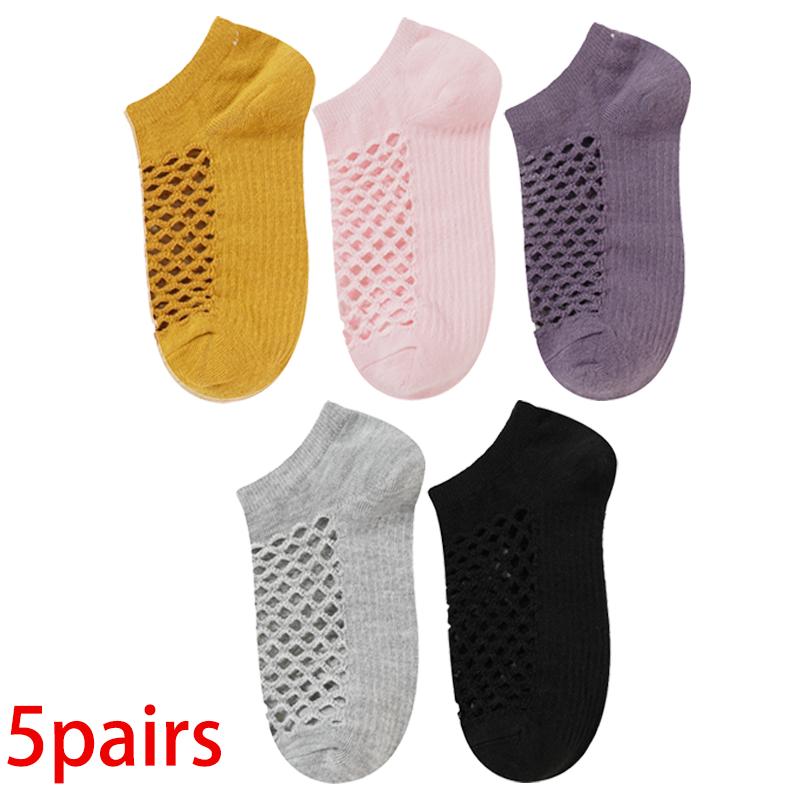 

1/5 ПАР Женские сетчатые носки с дырочками Полые Дышащие Летние Низкие Носки до щиколотки 5Pairs дубильная кора