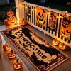 Easy Clean Floor Mat Halloween Kitchen Rug Pumpkin Bat Black Cat Non-slip Mat