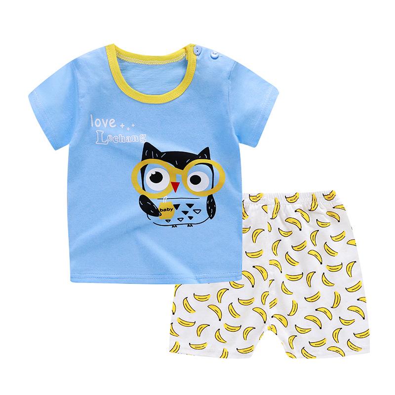 Cute Children Short-sleeved Suit Baby T-shirt Set Cotton Short-sleeved Shorts Kids Summer Children's Clothing