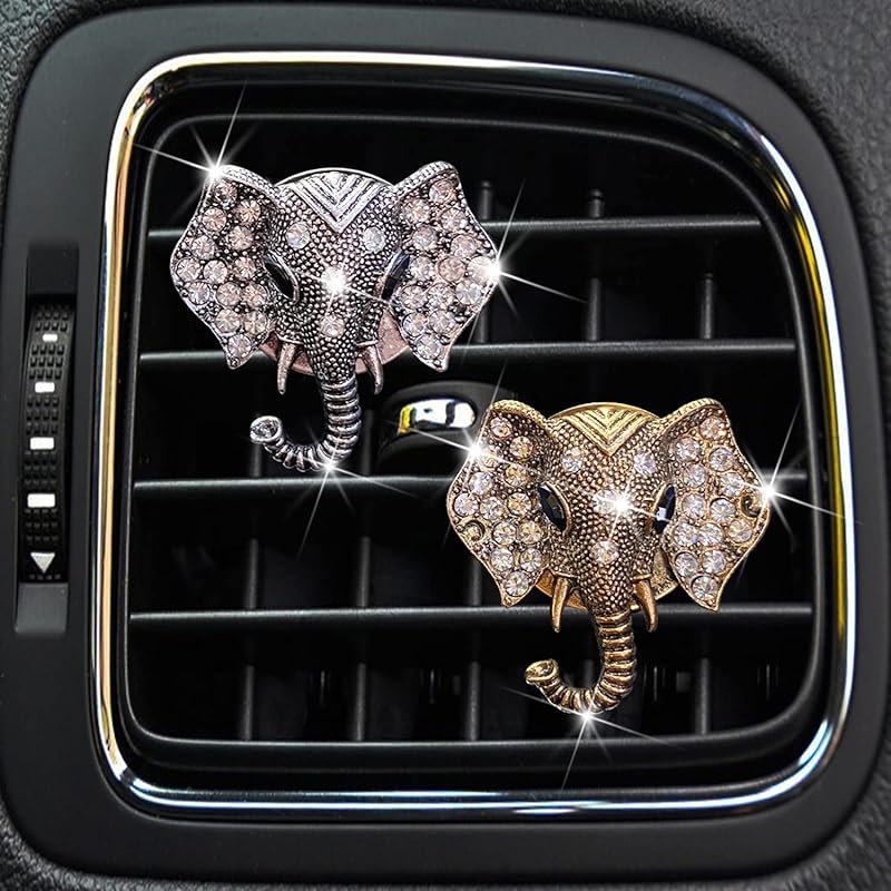 Bling Rhinestone Air Vent Clip with Car Freshener & Decoration,Cute Dash Decor Accessory