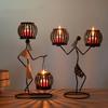Modern Iron Figure Candlestick Holders Candlestick Desktop Art Decorations for Home Perfect Collectible Art Room Decors