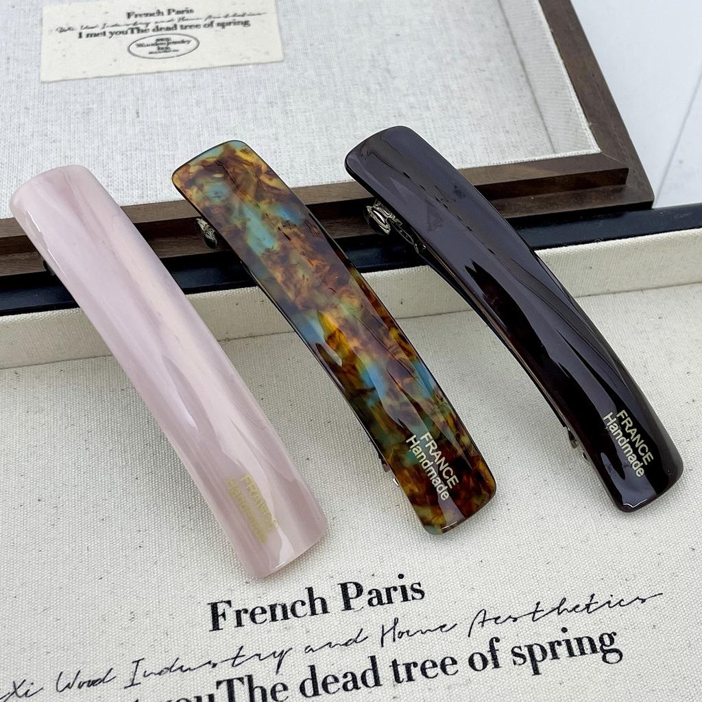 Korean New Design Retro 8.5cm Strip-Type Hair Clip high Ponytail Clip Fashion Acetic Acid Spring Clip Hair Accessories