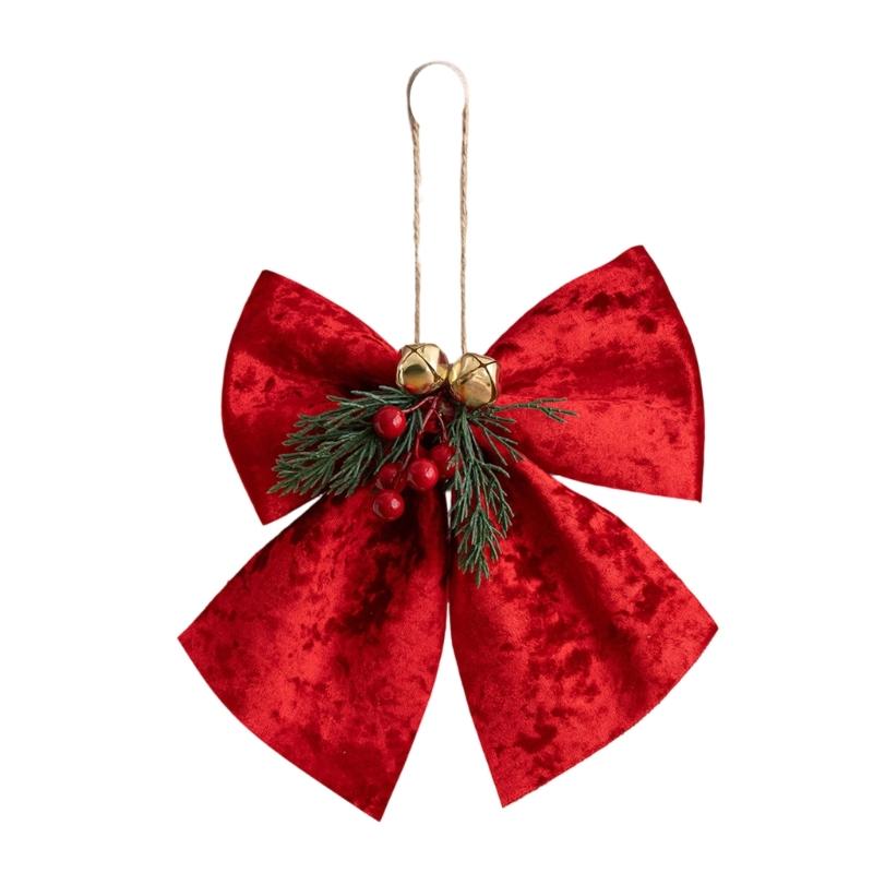 Classical Joyful Bows Ornament Cloth Designs Christmas Tree Fabric Decors Ideal for Christmas Decorations Year After Year