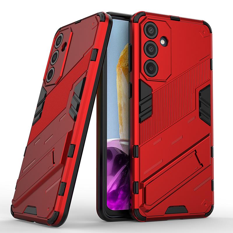 

Для Samsung Galaxy M55 M35 M54 M34 M14 M15 M13 4G F13 F14 F15 Punk Armor противоударный прочный прорезиненный чехол-подставка для ПК с держателем для чехла M13 4G/F13 красный