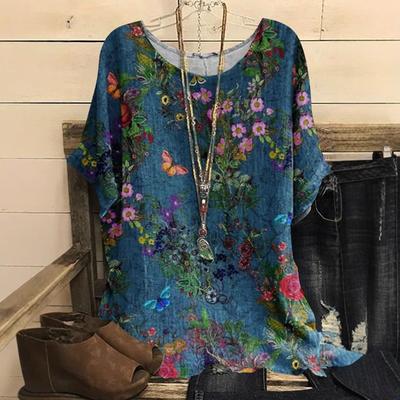 Large Size Women's Loose 3D Printe Round Neck Short Sleeved T-shirt  Women T-Shirts