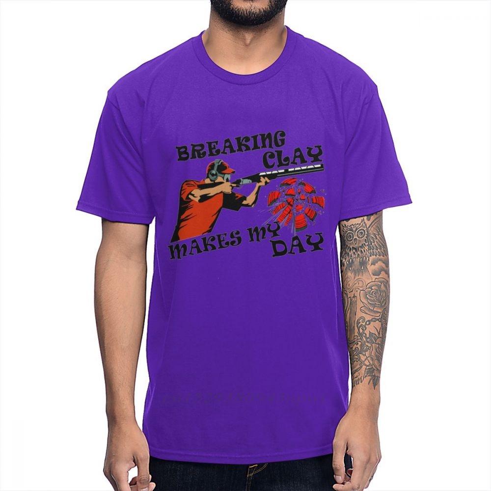 Man Leisure Clay  Trap Shooting For Skeet Shooting Fans T Shirt Round Neck Comfortable Cotton Anime Homme Tshirt