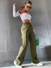 Pantaloni da Lavoro Americani Retro a Vita Alta a Gamba Larga da Donna - Traspiranti, Casual ed Eleganti per l'Estate