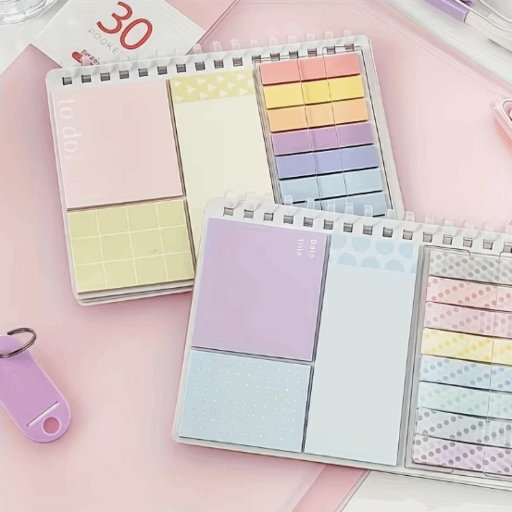 Morandi Color Expanding Sticky Notes Loose-Leaf Reusable Repositionable Index Tabs Notebook