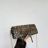 Leather PU shoulder bag with chains for women  shoulder bag  clutch bags  leopard print  crossbody bag  feminine fashion  designer bag