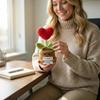 Homemade Crocheted Plant Pots Creative Knitted Pots Cute Positive Encouragement Pots