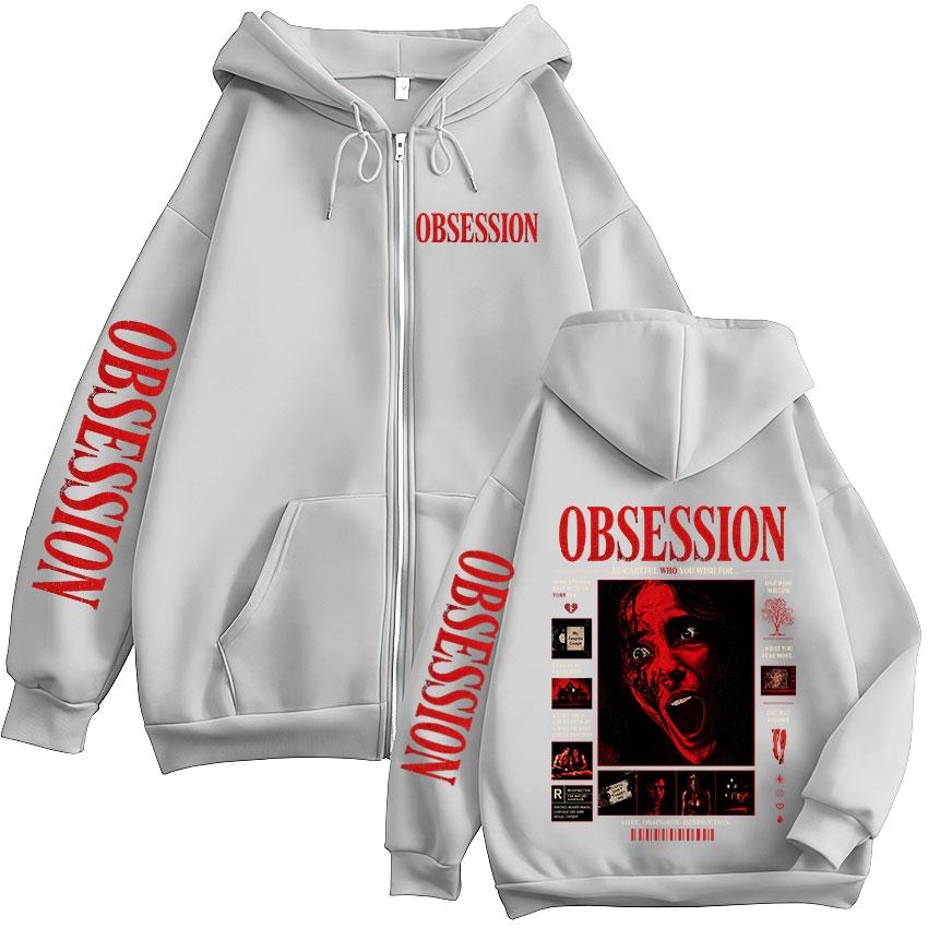 Horror Movie Obsession Nikki Merch Zipper Hoodies Men'S Women Casual Loose Long Sleeves Zip Up Hooded Sweatshirts Jackets Coats