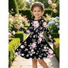Girls' 3D Rose Floral Dress Long Sleeve Summer Spring Vacation Daily Holiday Princess Beautiful Sweet Kids 4-12 Years Casual Dress A Line Dress