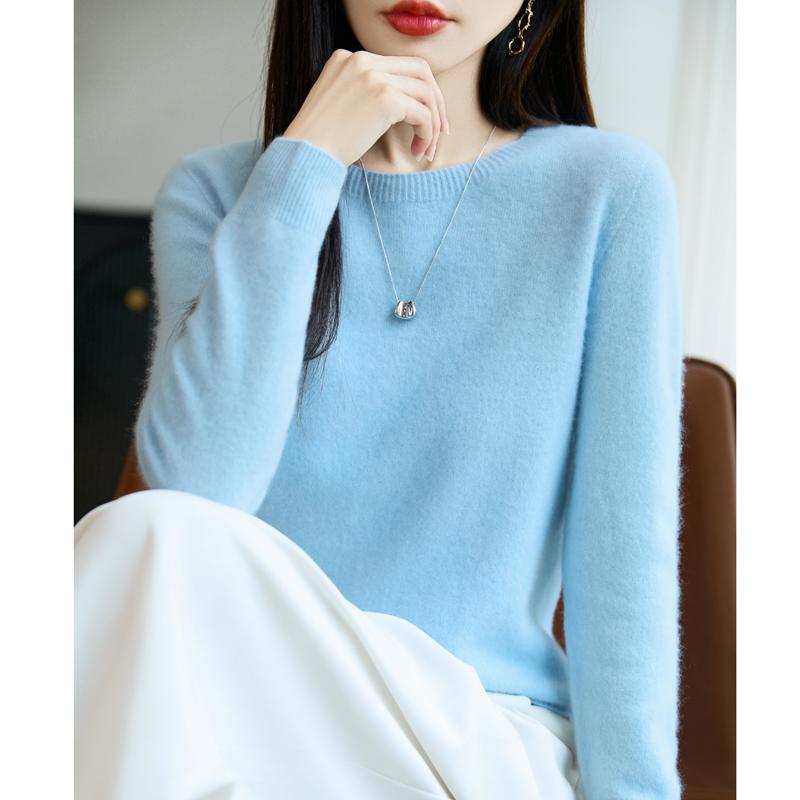 Women's Cashmere Sweater Qinghe Cashmere 30% Cashmere 70% Wool Autumn and Winter Pullover Warm and Fashionable
