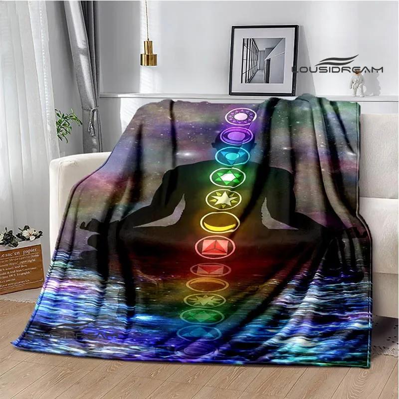 3D Chakra Printed Blankets Warm Flannel Blankets Soft and Comfortable Blanket Bed Linings Blankets for Beds Birthday Gift