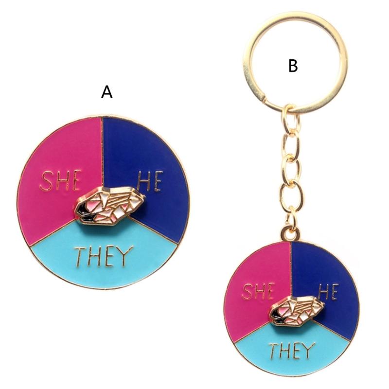 Rotation Pointer Badge Pin Backpacks Lapel Pin Gender Identity Brooch Button