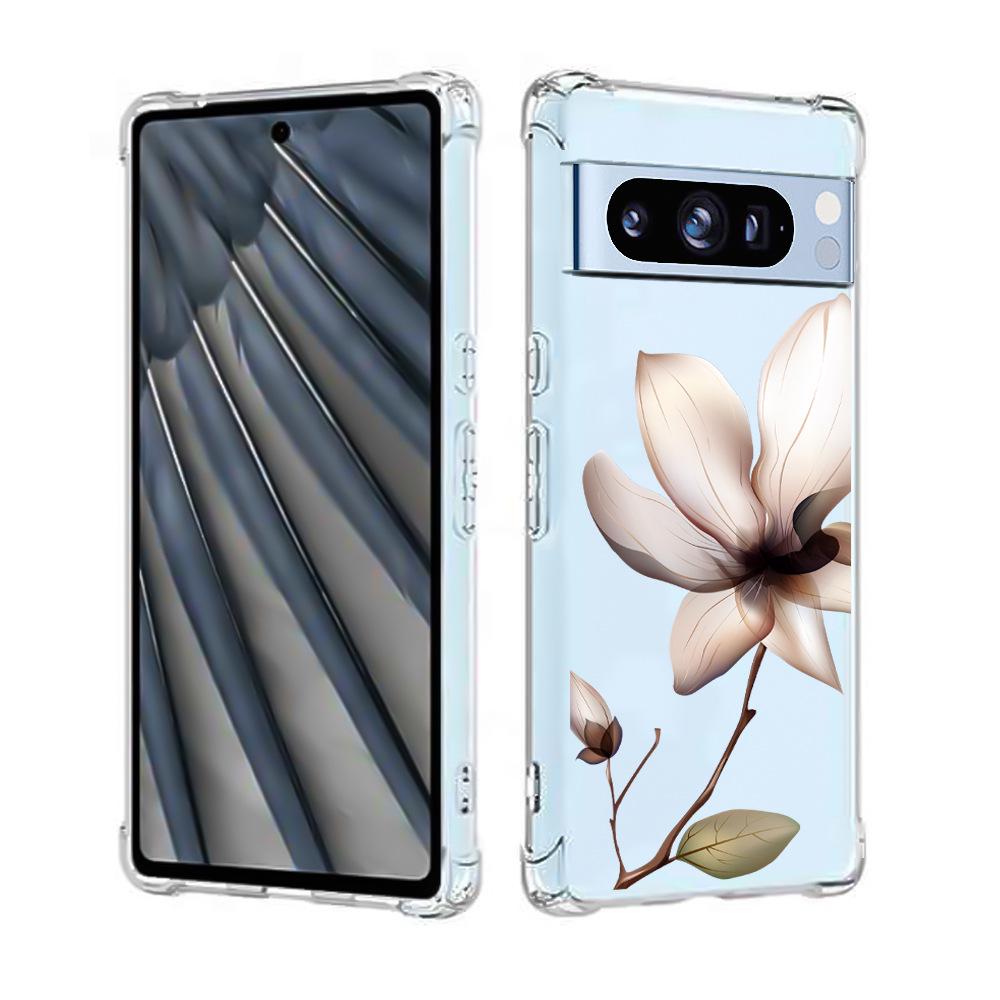 Průhledné TPU pouzdro Google Pixel 8 proti pádu s roztomilým designem koček a psů