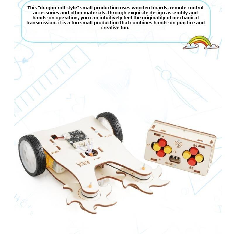 Remote Assembled Wooden Controlled Combat Vehicle With Large Sawtooth Set Toy