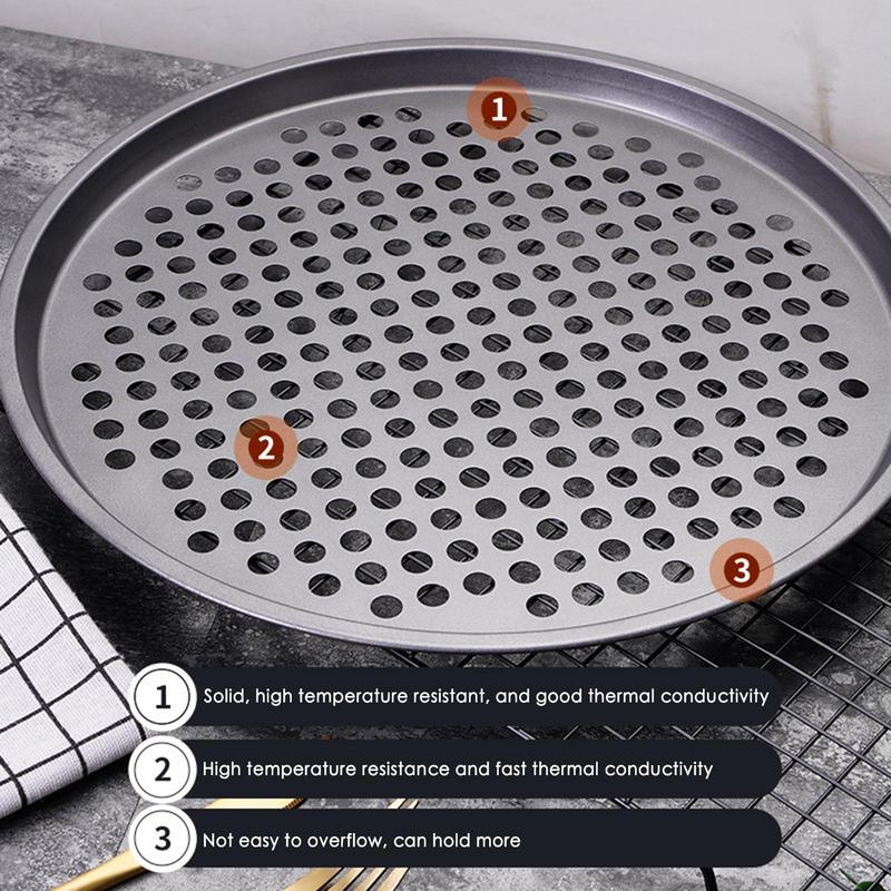 Pizza Baking Pan With Holes Round Carbon Steel Pizza Baking Pan With Holes Healthy Cooking Pan For Oven Home Kitchen Steel