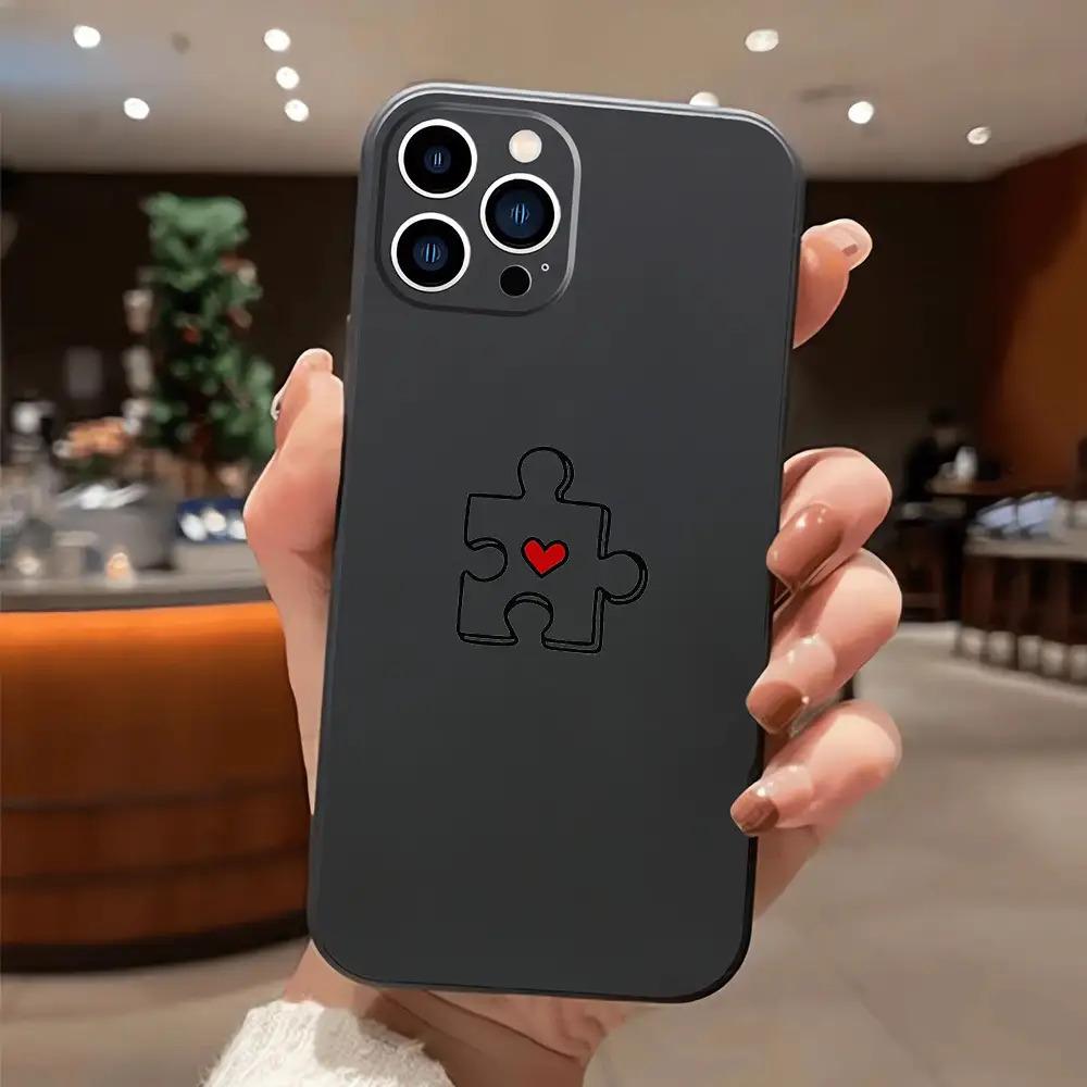 Couple Puzzle Phone Case Suitable for iPhone 17 16 15 14 13 12 11 Pro/Max/Plus Anti Drop and Shockproof Back Cover