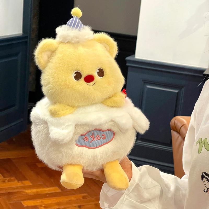 Butter Cake Bear Doll Doll Plush Toy Cute Bear Doll Rag Doll Birthday Gift for Girlfriend